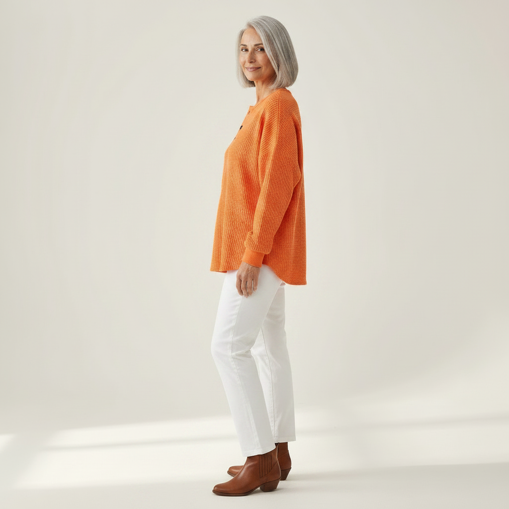 Hélène - Blouse Gaufrée Boutonnée