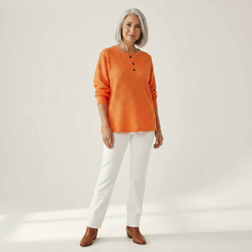 Hélène - Blouse Gaufrée Boutonnée