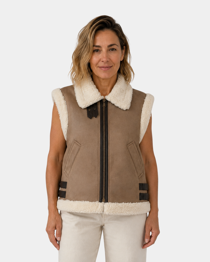 ADALSINDE | VESTE SANS MANCHES AVEC EFFET SHEARLING