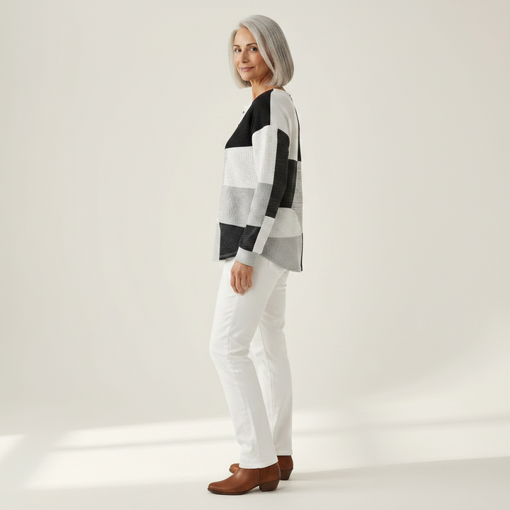 Monique - Blouse Graphique Gaufrée