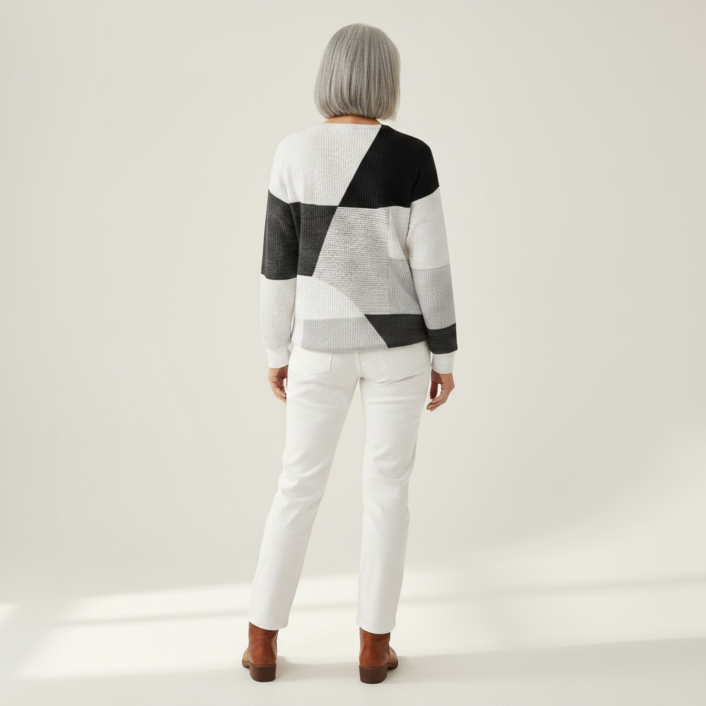 Monique - Blouse Graphique Gaufrée