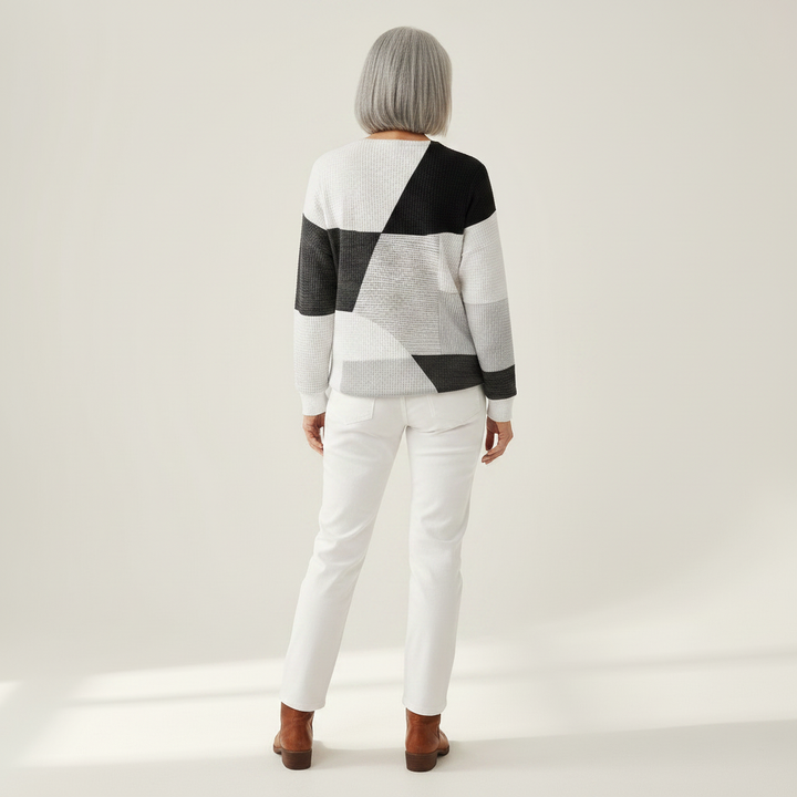 Monique - Blouse Graphique Gaufrée