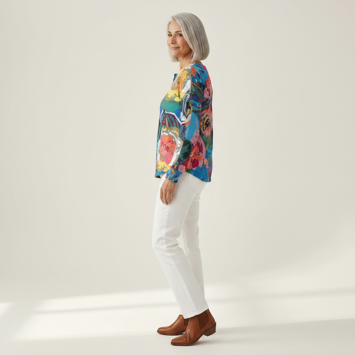 Ida - Pull à grandes fleurs