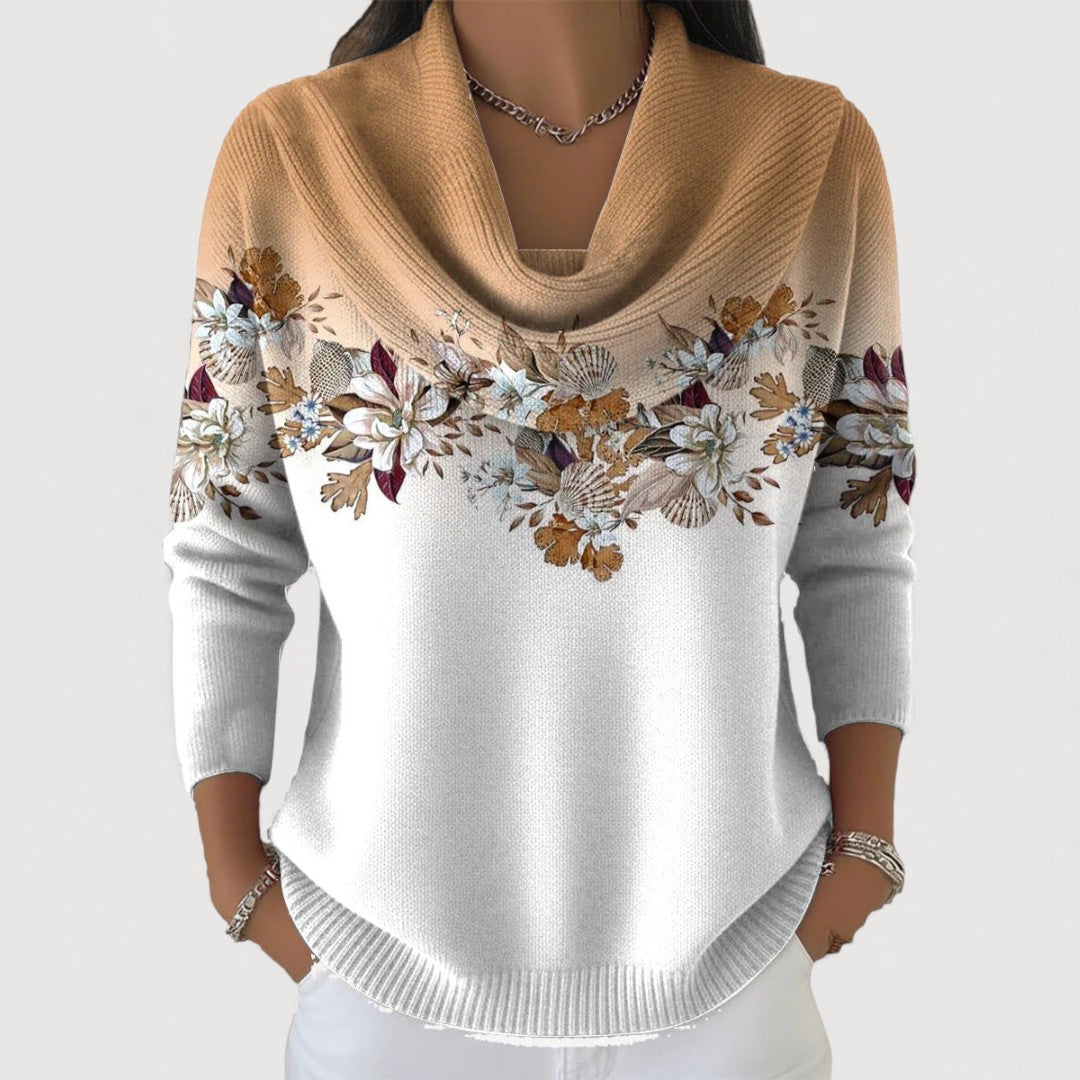Alba | Pull avec Fleurs et Col Décontracté