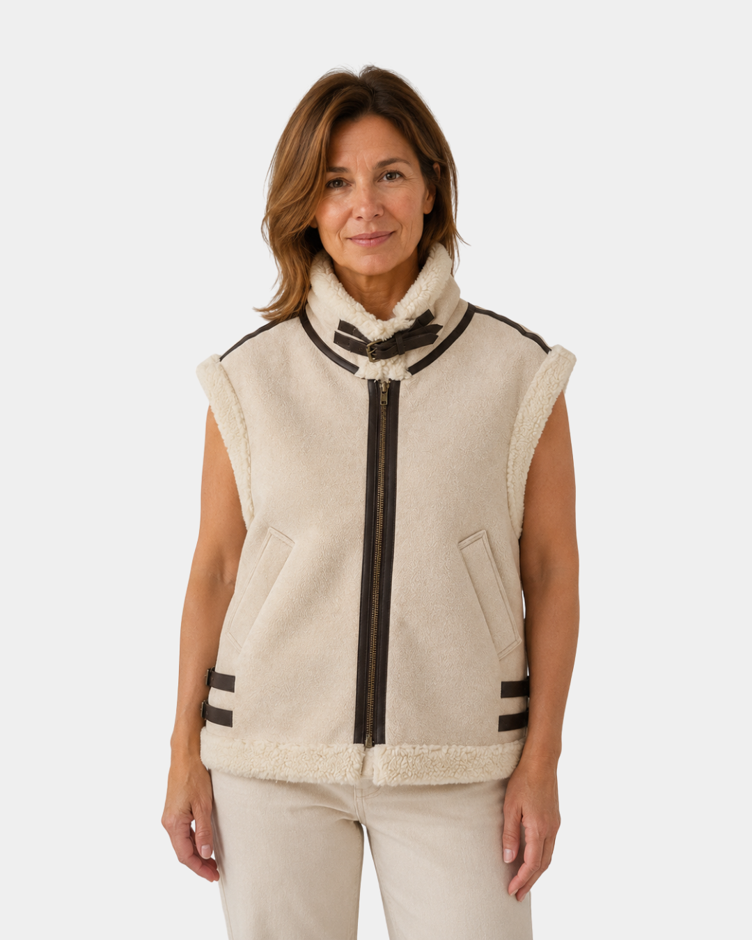 ADALSINDE | VESTE SANS MANCHES AVEC EFFET SHEARLING
