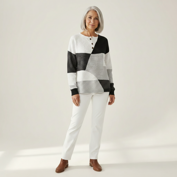 Monique - Blouse Graphique Gaufrée