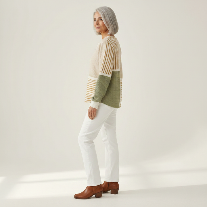 Colette - Blouse Patchwork Gaufrée