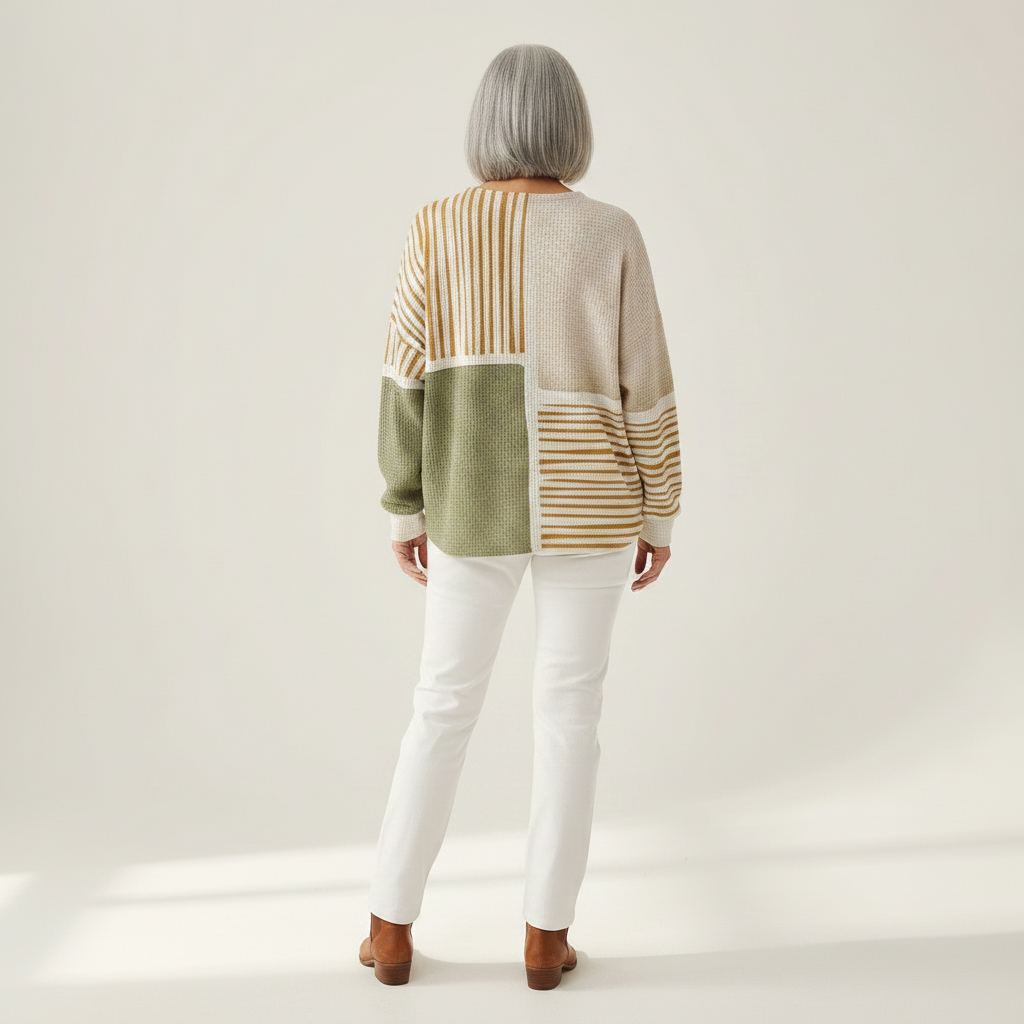 Colette - Blouse Patchwork Gaufrée