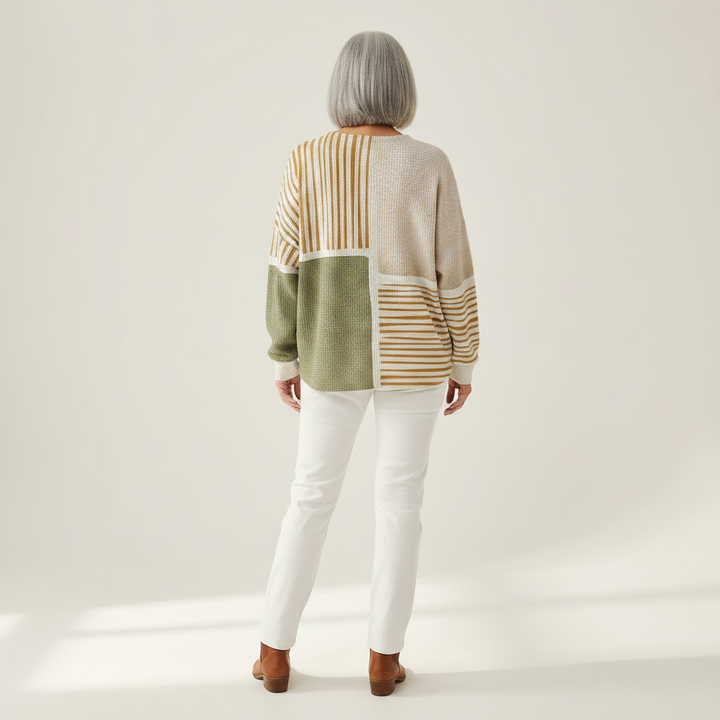 Colette - Blouse Patchwork Gaufrée