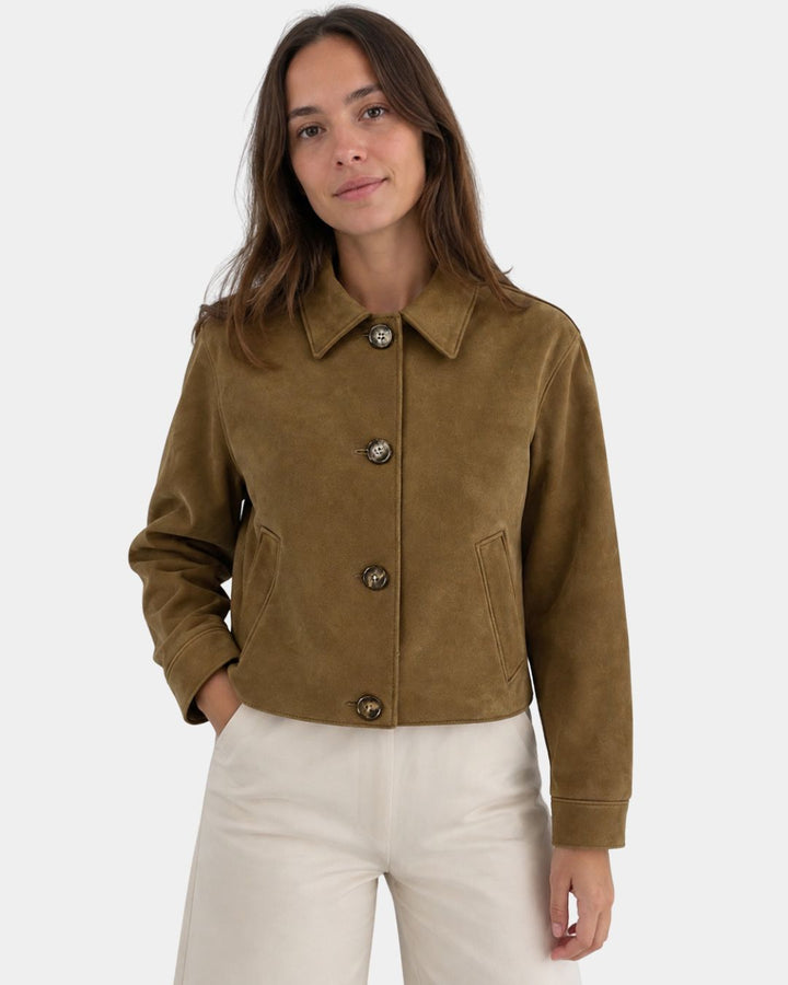 FLORÉANNE | VESTE CASUAL AVEC COL FRANÇAIS ET MANCHES LONGUES