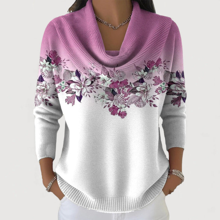 Alba | Pull avec Fleurs et Col Décontracté