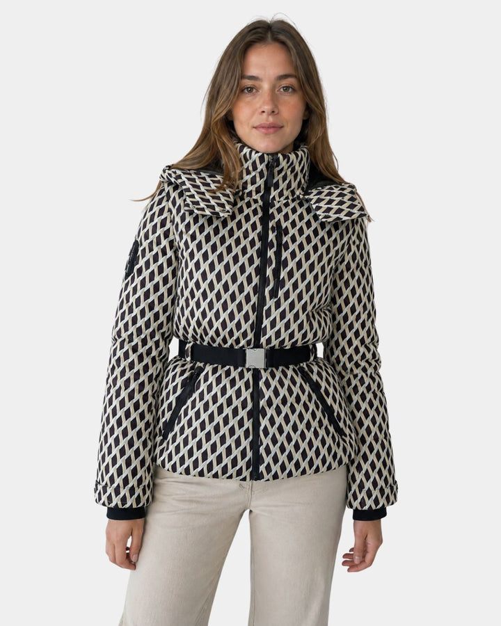 ÉLODIANE | VESTE MATELASSÉE BEIGE AVEC CEINTURE