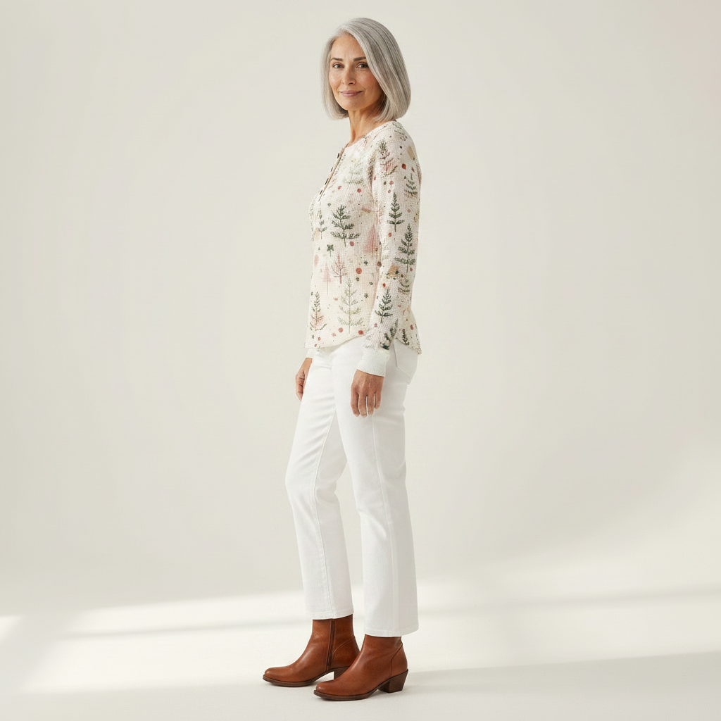 Alma - Pull à motif forêt d'automne