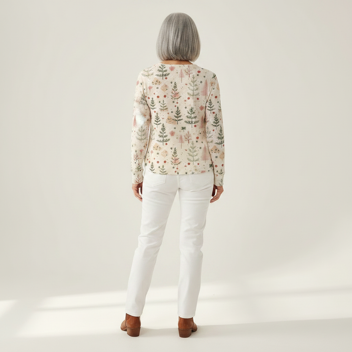 Alma - Pull à motif forêt d'automne