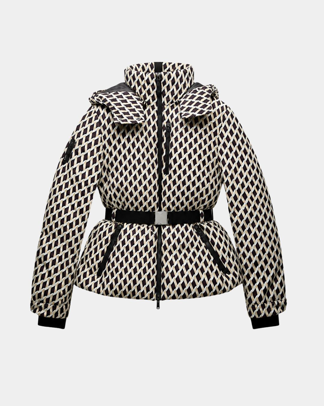 ÉLODIANE | VESTE MATELASSÉE BEIGE À CEINTURE