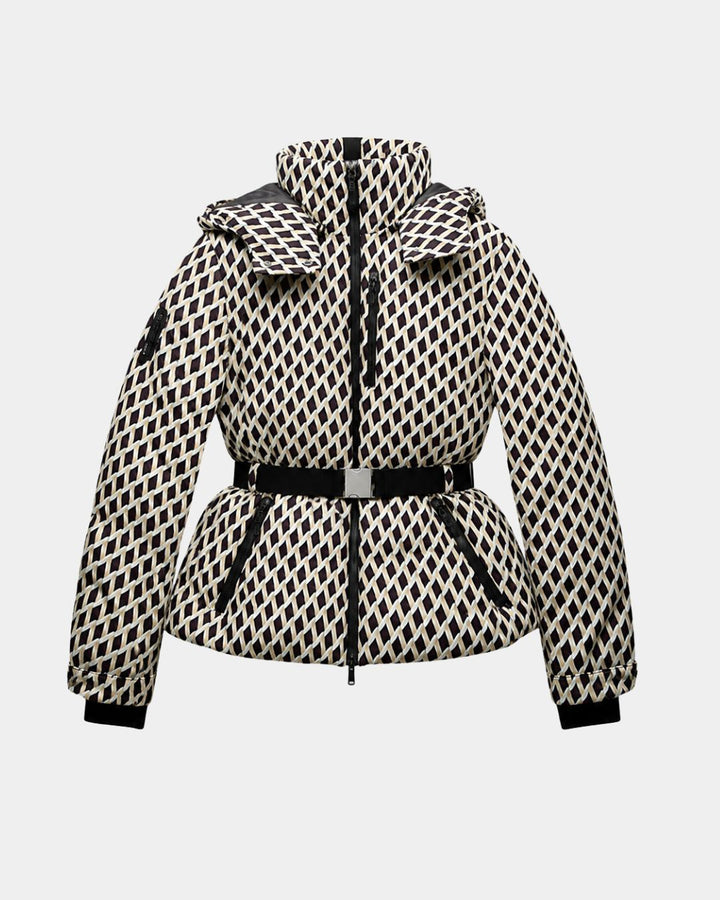ÉLODIANE | VESTE MATELASSÉE BEIGE À CEINTURE