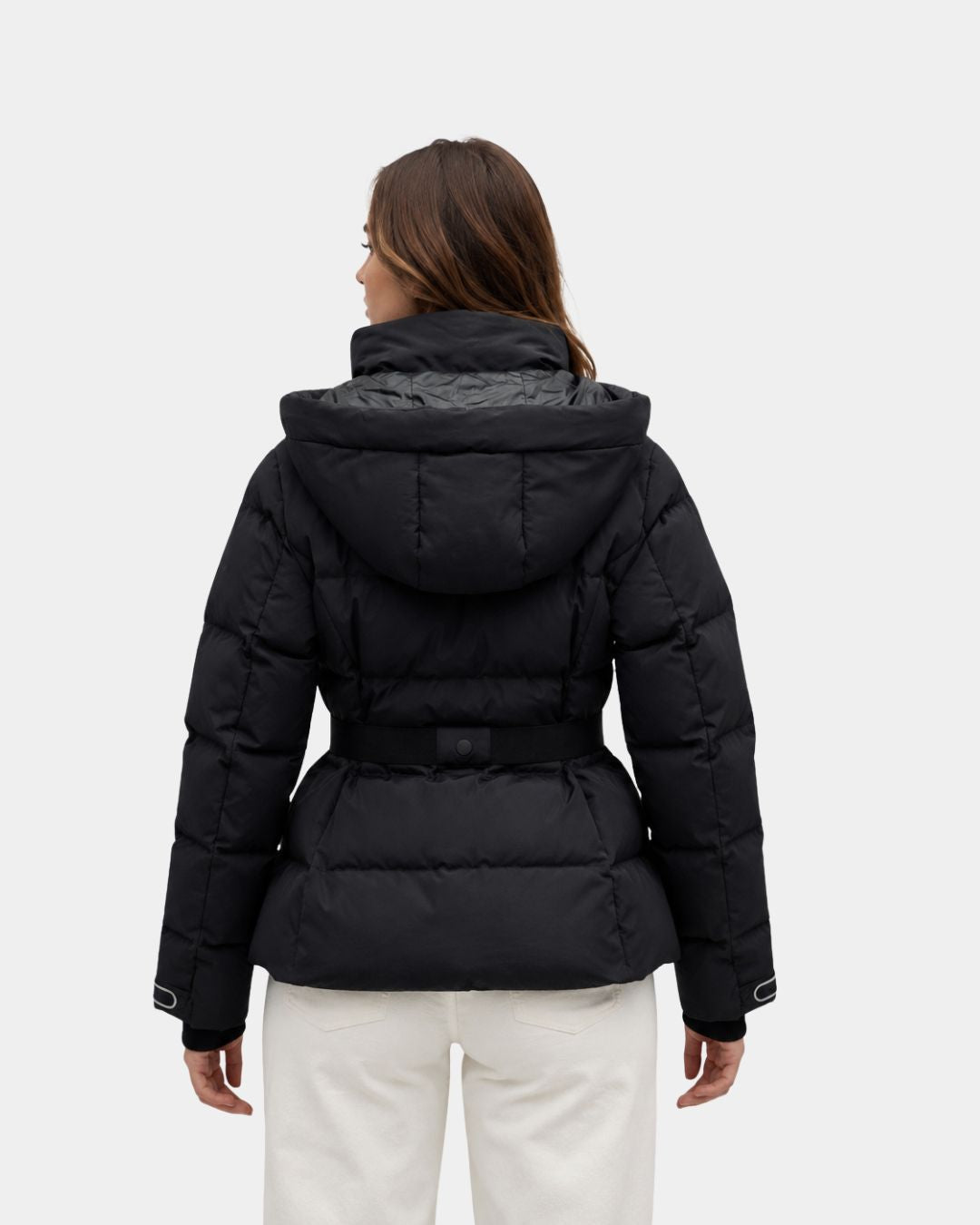 ELÉANNE | MANTEAU DOUTOUBE NOIR CINTURÉ