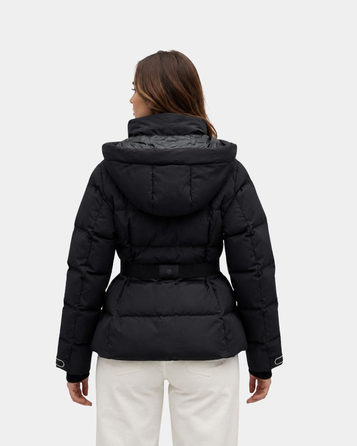 ELÉANNE | MANTEAU DOUTOUBE NOIR CINTURÉ