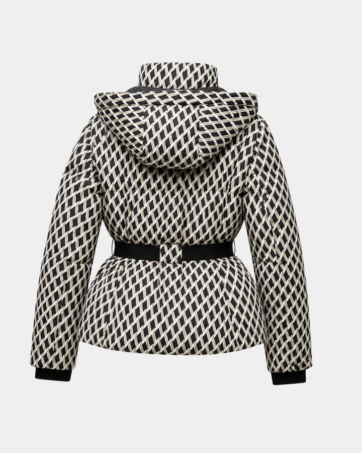 ÉLODIANE | VESTE MATELASSÉE BEIGE AVEC CEINTURE