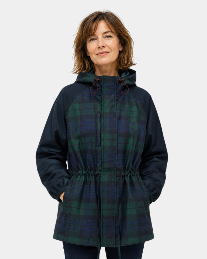 GALYSSE | VESTE OVERSIZE CAPUCHE CARREAUX
