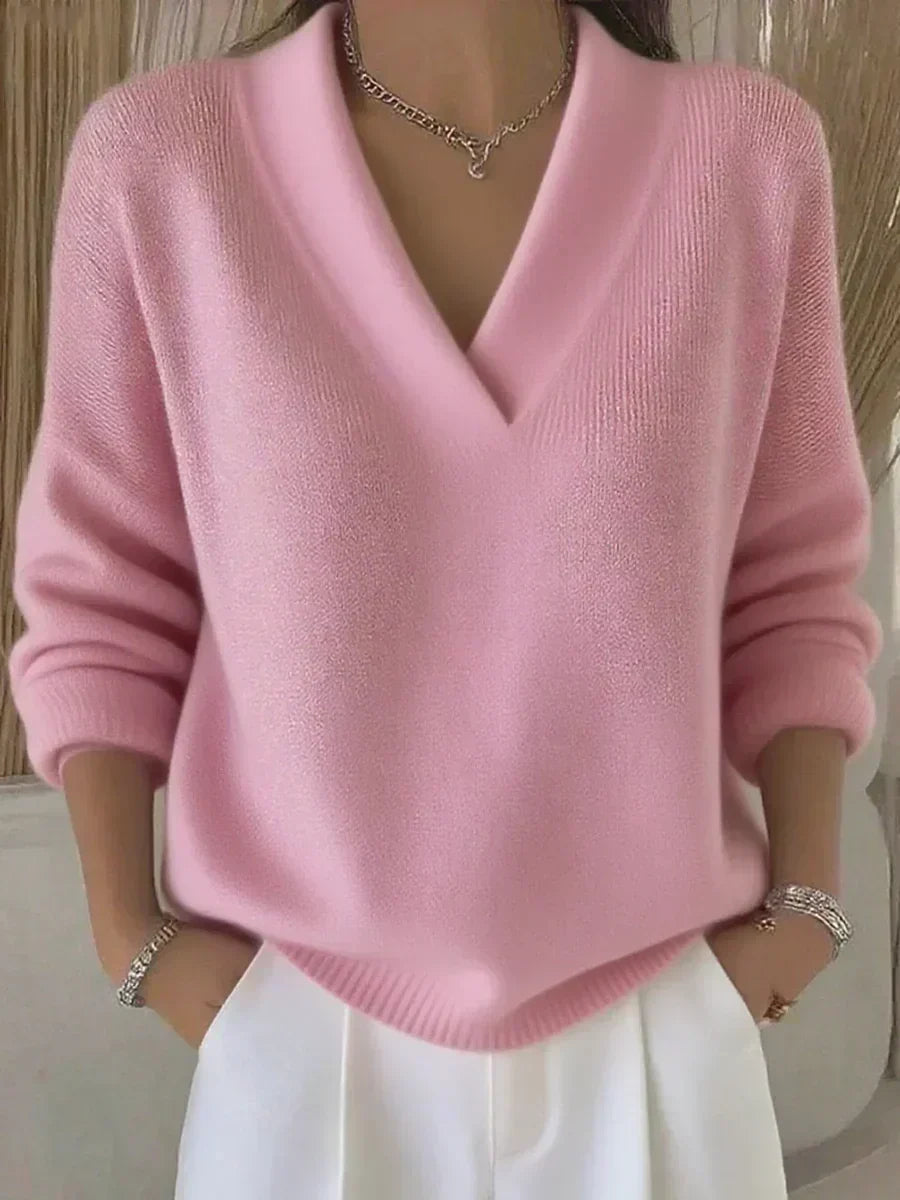 Violette | Blouse Large avec Découpe en V