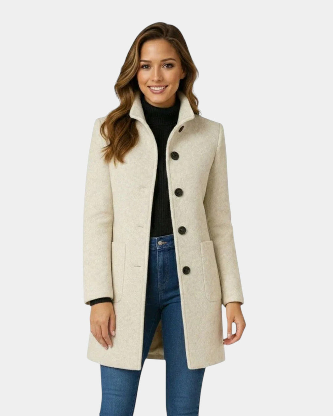 Anne - Manteau Boutonné Élégant