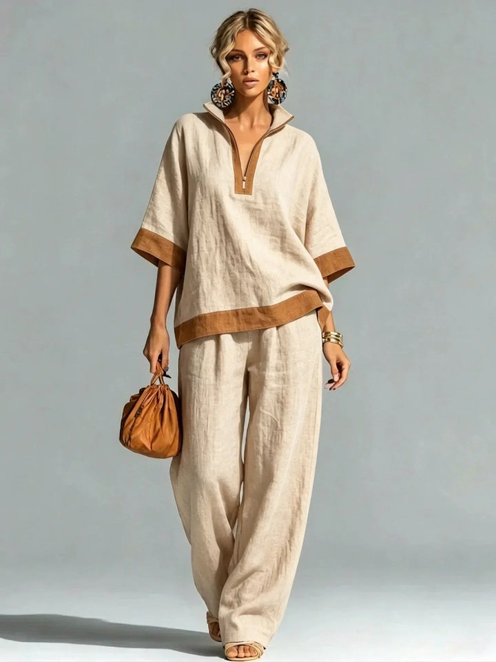 Ensemble Vintage Femme au Look Lin