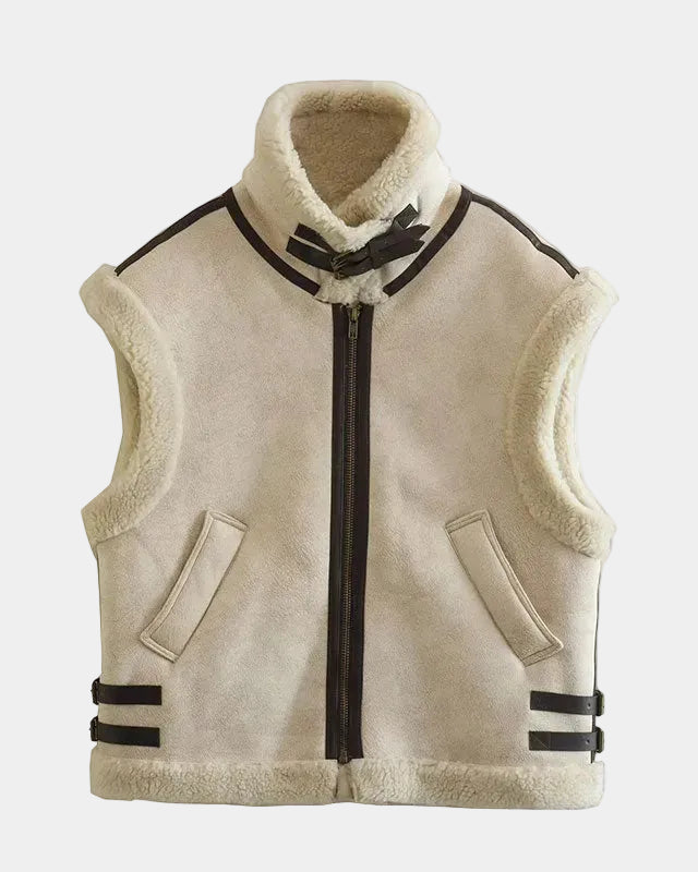 ADALSINDE | VESTE SANS MANCHES AVEC EFFET SHEARLING