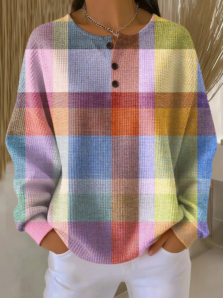 Adèle - Pull à carreaux pastel