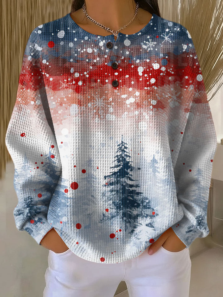 Alix - Pull de Noël bleu clair à sapin