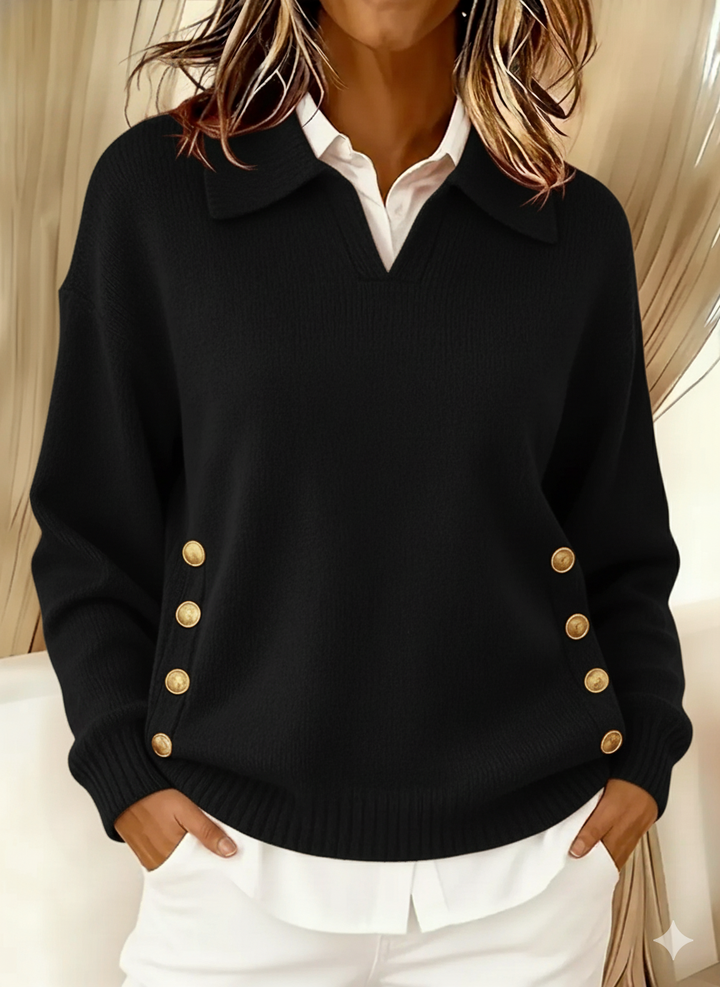 Vicenta | Pull à Col Polo et Boutons