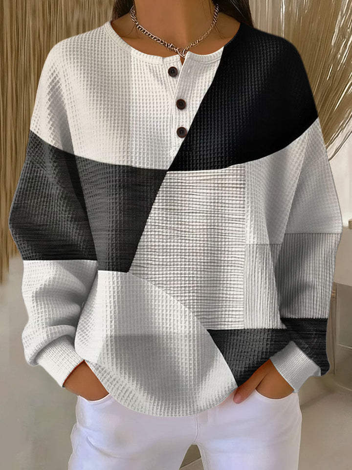Monique - Blouse Graphique Gaufrée