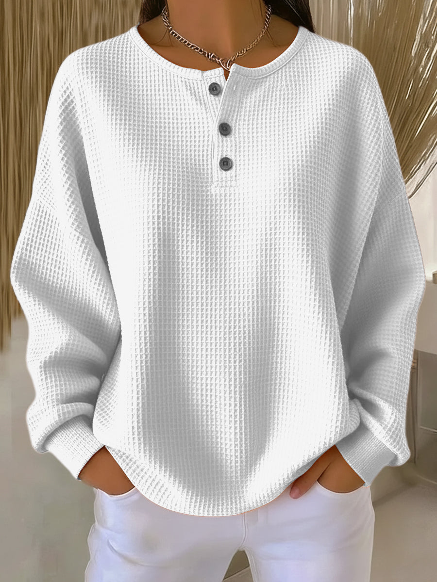 Hélène - Blouse Gaufrée Boutonnée