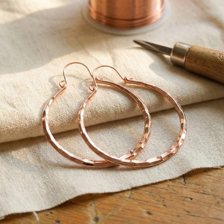 Boucles d'oreilles en cuivre saule