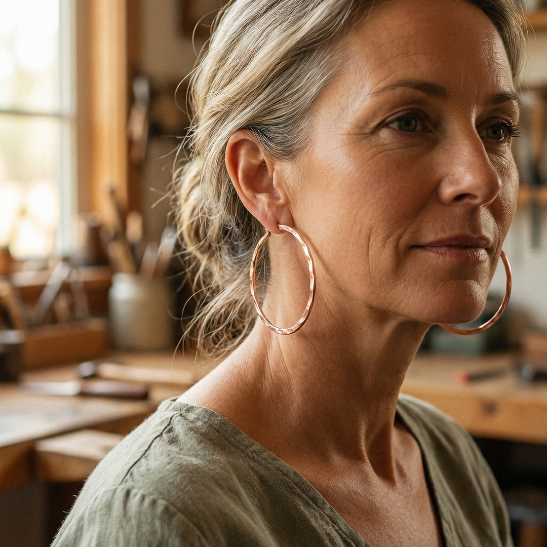 Boucles d'oreilles en cuivre saule