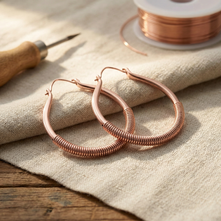 Boucles d'oreilles en cuivre du Crick