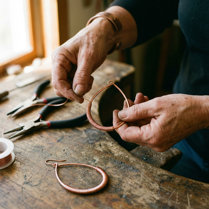 Boucles d'oreilles en cuivre du Crick