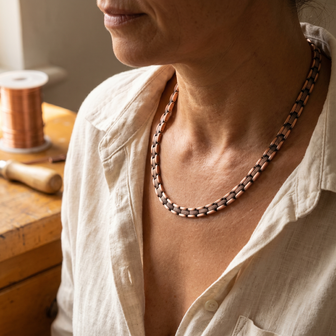 Collier en Cuivre avec Fini Mat