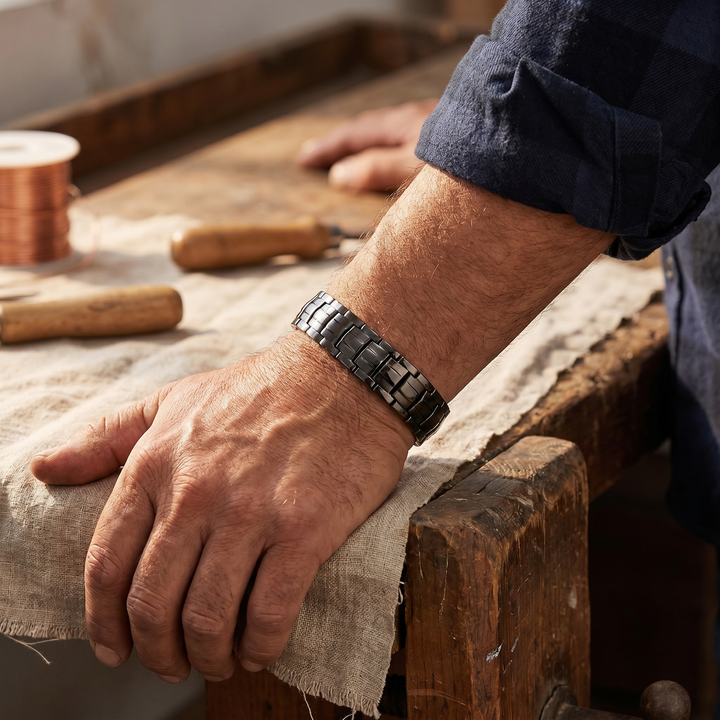 bracelet masculin en couleur ocre