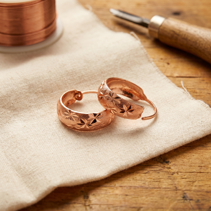 Boucles d'oreilles de Rosée en Cuivre