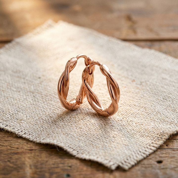 Boucles d'oreilles en cuivre en forme de troglodyte