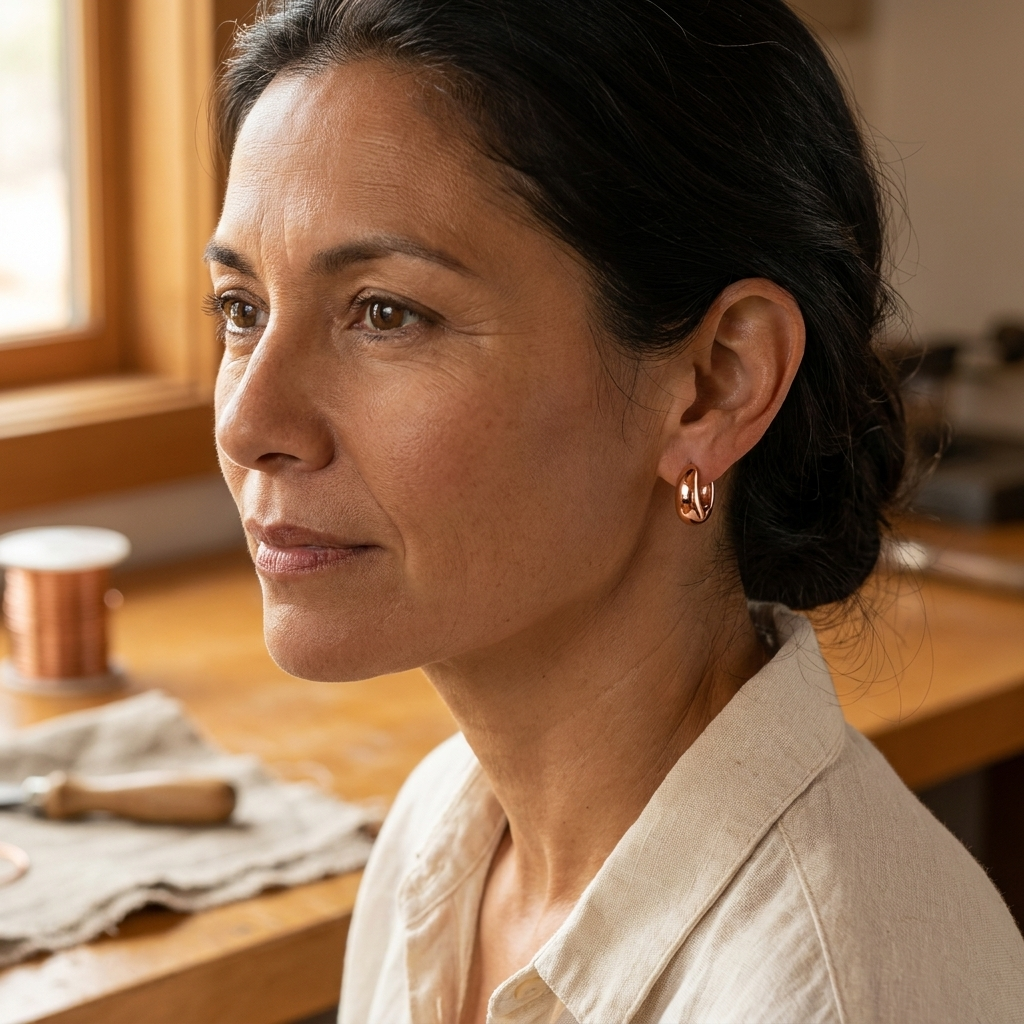 Boucles d'oreilles Linet en Forme d'Anneau
