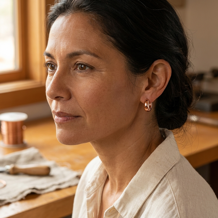 Boucles d'oreilles Linet en Forme d'Anneau