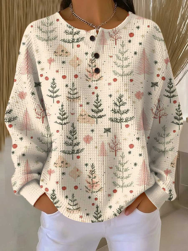 Mathilde - Pull crème à petits sapins