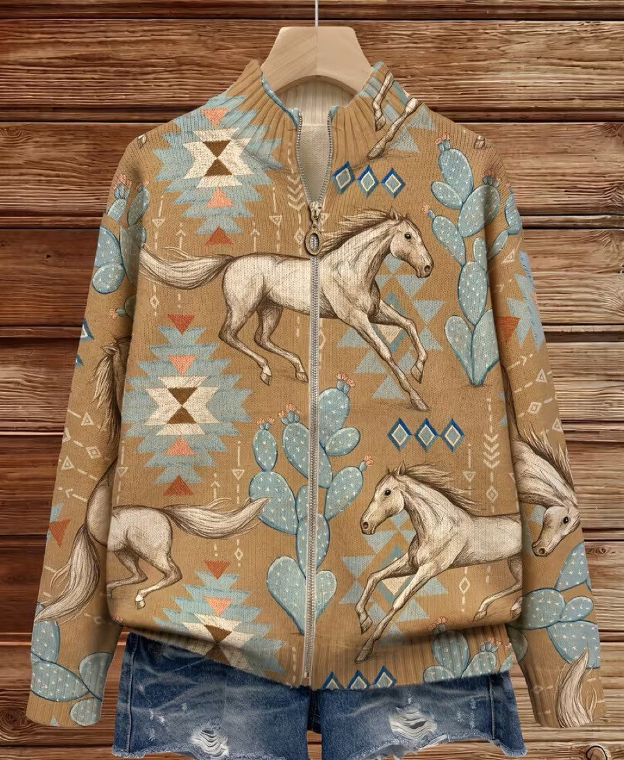 Winona | Cardigan zippé en laine de désert et cactus