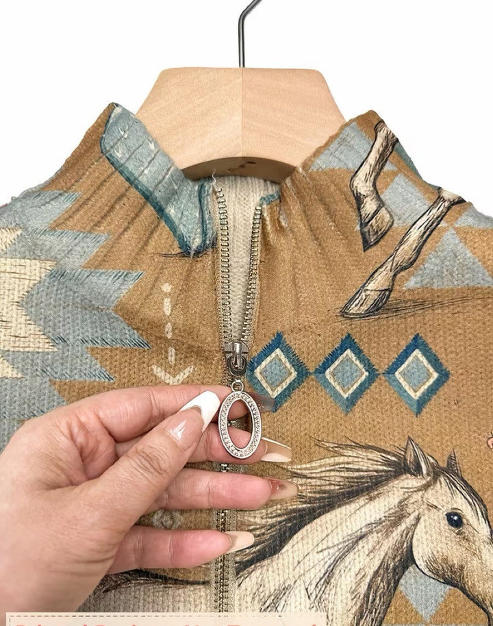 Winona | Cardigan zippé en laine de désert et cactus