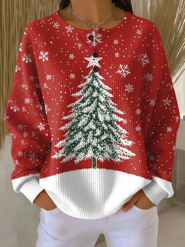 Sofia - Pull de Noël rouge à sapin